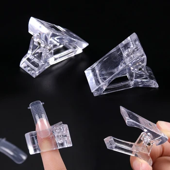 

5PCS False Nails Mold Tools Clip UV Gel Acrylic Quickly Extended Transparent Plastic Nail Mold Fixing Clip Nail Art Tools