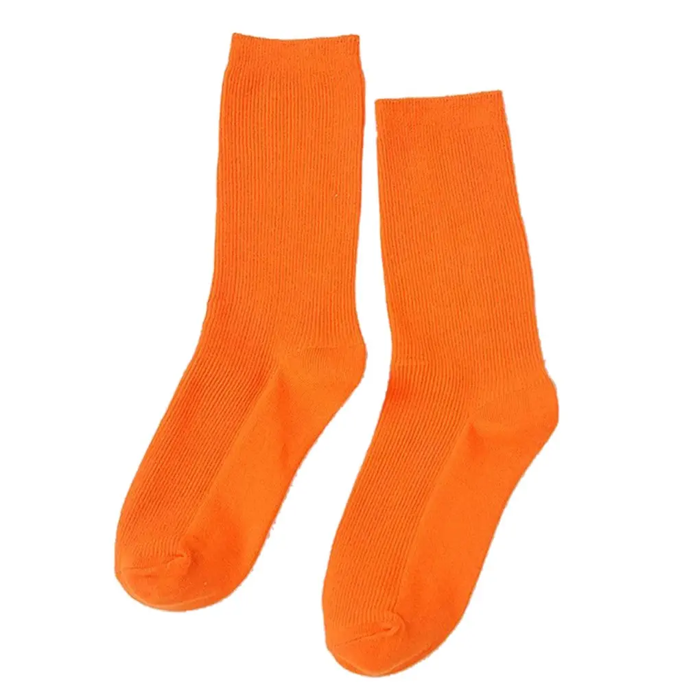Thin Solid Color Socks Summer Tube Socks Cotton Socks 1 Pair Of