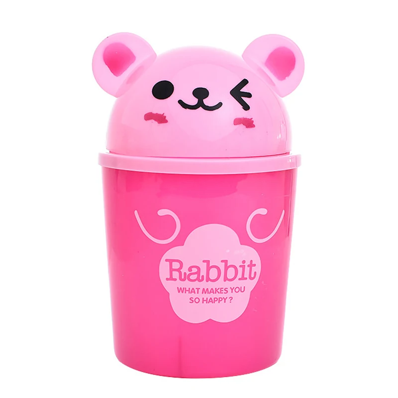 Pink bunny 1 шт. мини офисное настольное мусорное ведро креативное покрытое кухонное мусорное ведро для гостиной кухонное мусорное ведро Гостиная Туалет мусорное ведро Новое - Цвет: Pink bunny