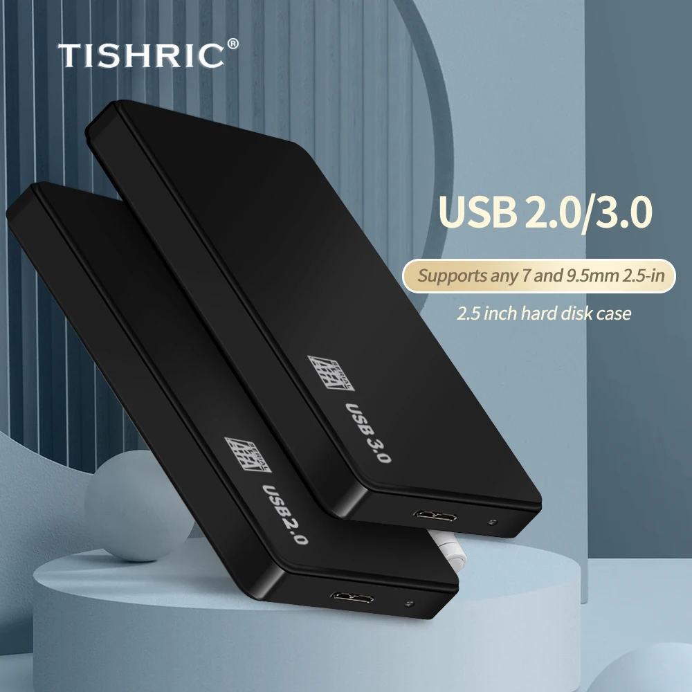 External Hard Drive Case TISHRIC 2.5 Inch USB3.0 HDD Case SATA To USB Hdd Enclosure Hard Disk Case For Hard Drive External Drive Box Support 8TB