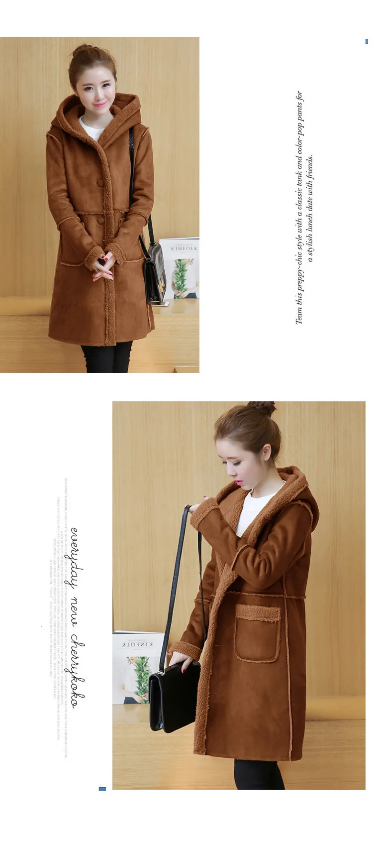 Inverno outono feminino velo forrado com capuz