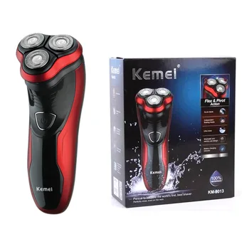 

KEMEI KM-9013 3D Floating 3 Head Washable Spinning Electric Shaver Rechargeable Wireless Beard Trimmer Sideburns Razor Machine