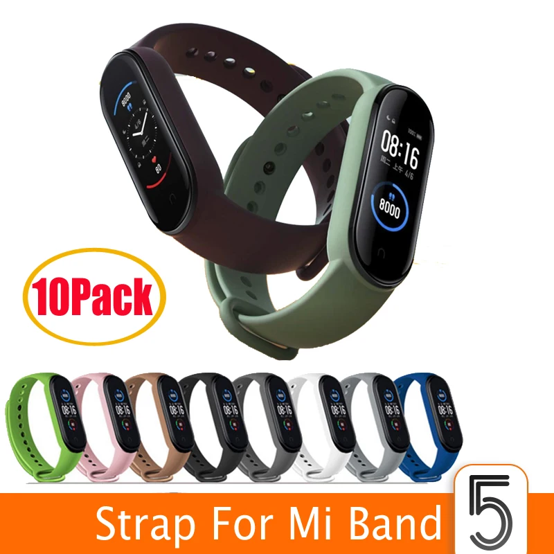 10 шт./упак. браслеты из нержавеющей стали для Mi band 5 наручный ремешок Xiaomi Band 4