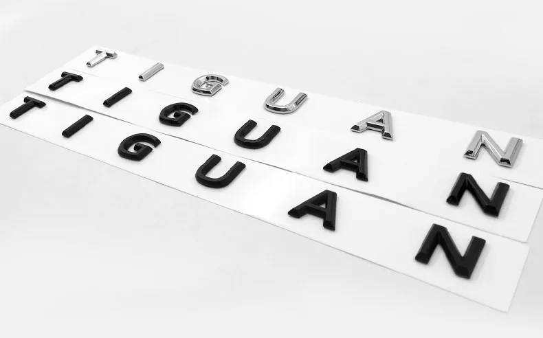 3D буквы, эмблема для TIGUAN TIGUANL, автомобильный Стайлинг, переоборудование, средний капот, логотип багажника, значок, наклейка, хром, матовый, глянцевый, черный