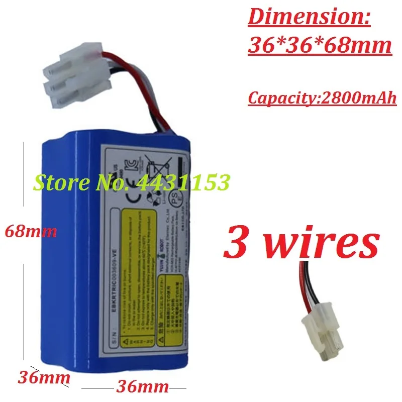 Nova Bateria para Iclebo Arte Ycr-m05 Pop Ycr-m05-p Inteligente Ycr-m041 Ycr-m05-10 Ycr-m0530 Ycr-m0550 Li-ion 14.8v 2800mah