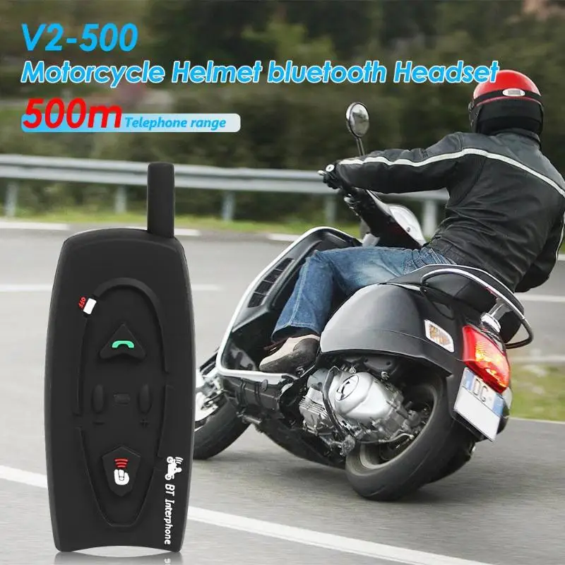 VNETPHONE V2-500 500 м Мотоциклетный шлем bluetooth гарнитура Интерком 2 всадника беспроводной BT домофон