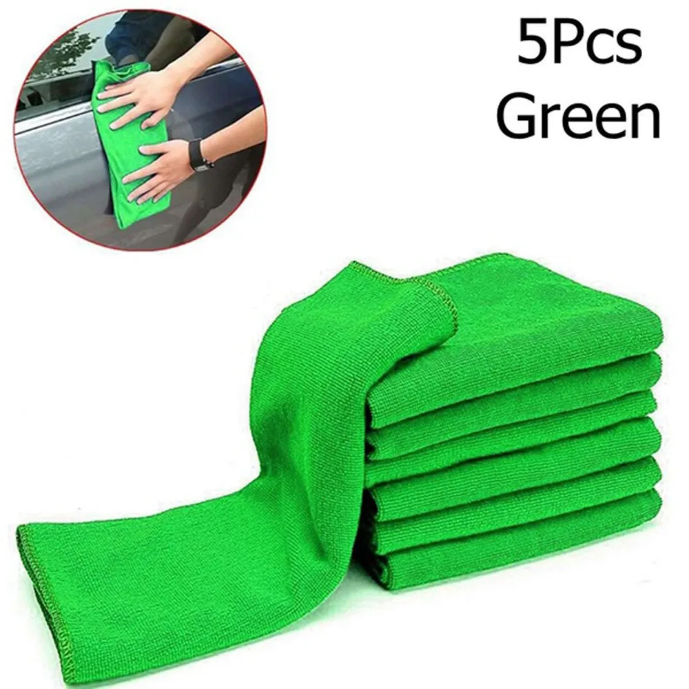 

5Pcs Microfibre Cleaning Auto Soft Cloth Washing Cloth Towel Duster 25 x 25cm Car Home Cleaning Micro fiber Towels 99
