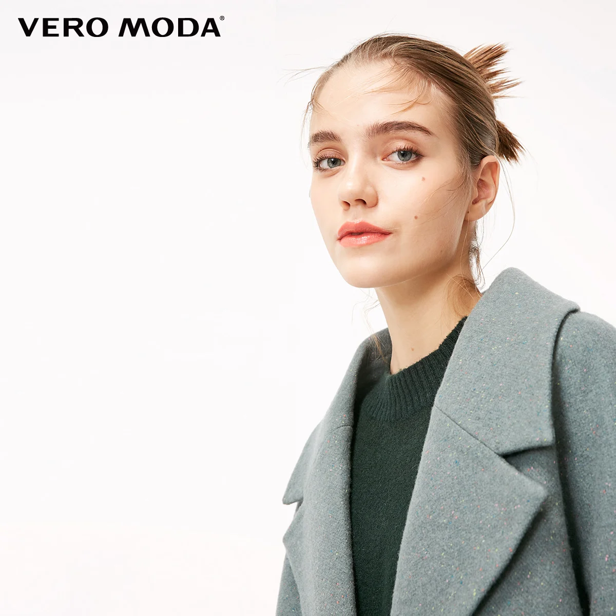Vero Moda пальто женское Женское шерстяное пальто на пуговицах с отворотом и укороченным рукавом | 318327509