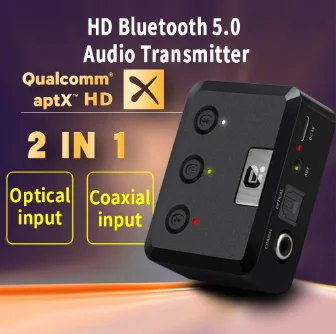 

For MR275 Wireless Audio Bluetooth 5.0 Transmitter HD Adaptador Bluetooth 3.5mm Aux RCA Audio Receiver AptX low-Latency