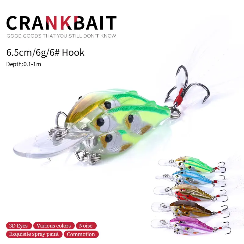 NEWUP 1Pcs shoal of fish Fishing Lure Crankbait With 6# Hooks 6.5cm/6g hard bait sinking 0.1-1m hot | Спорт и развлечения