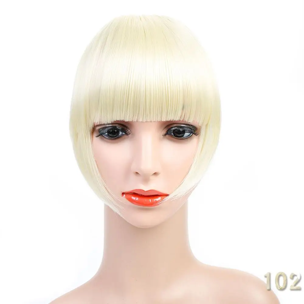 AOOSOO Synthetic bangs for white False Hair Neat Front False Fringe Thin Blunt Clip In bangs piece for Women girls - Цвет: 102