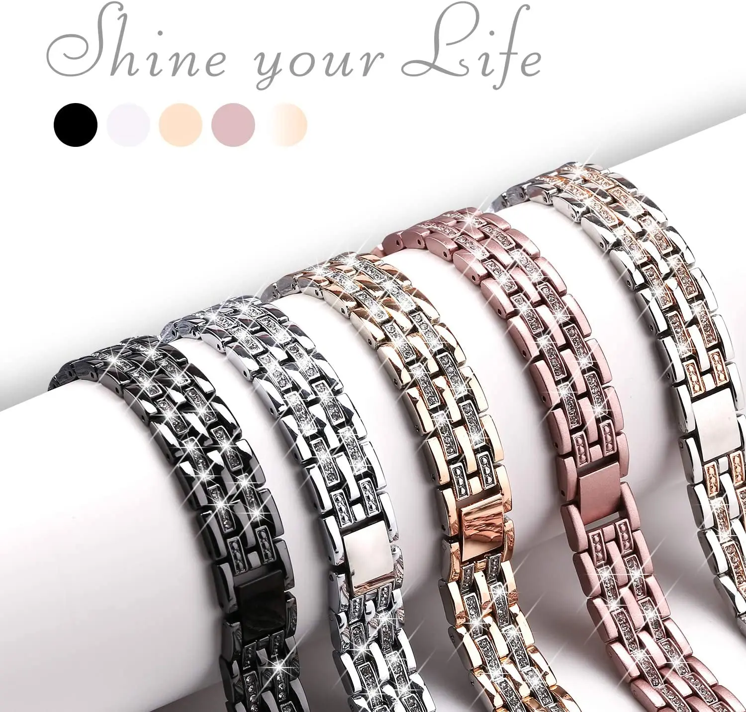 Bling Bands Compatible Apple Watch Band 38/40/42/44  iWatch Series 6 5 4 3 2 1 SEDressy Jewelry Metal Wristband Strap Diamond