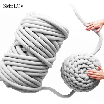 

250g cotton super bulky chunky yarn for hand knitting Blanket DIY thick Arm Knitting Roving yarn for Spinning blanket