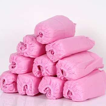 

100 pcs Thicken Reusable Elastic Shoe Cover Portable Home Indoor Non-slip Overshoes Non-woven Dust Proof Feet Cover Dropshipping