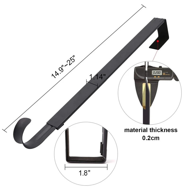 Wreath Hanger,Adjustable Wreath Hanger For Front Door From 14.9-25 inch,20 Lbs Larger Door Wreath Hanger Christmas Wreaths De