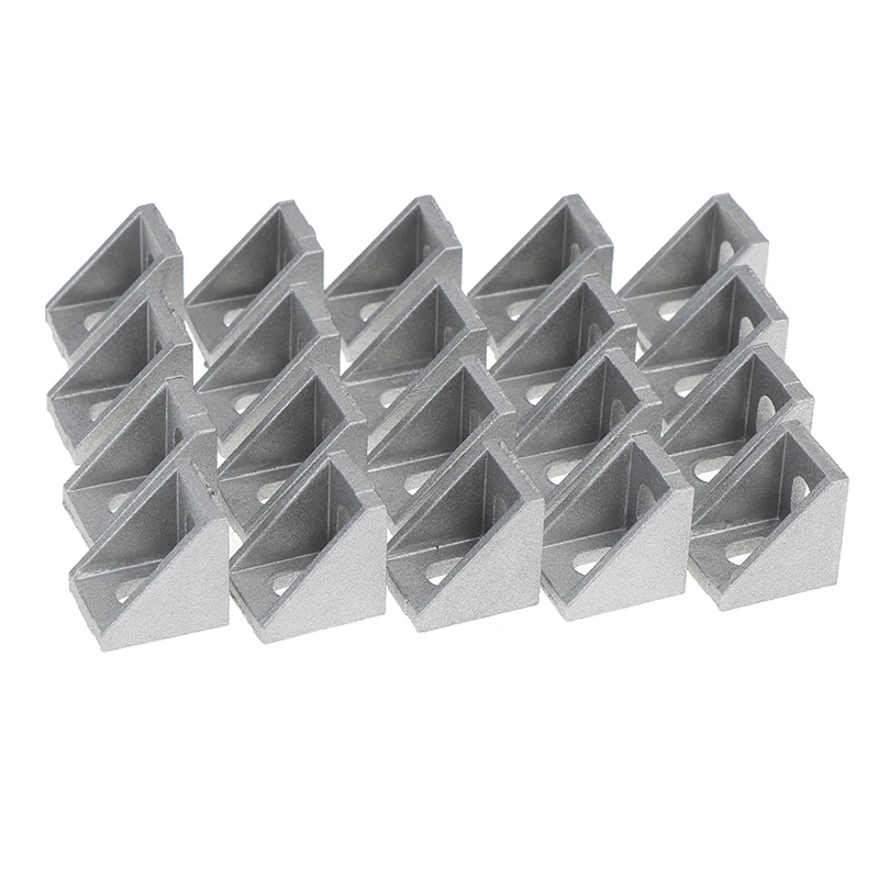 

20Pcs 3D Aluminum 17x20x20 Printers CNC Routers Industrial Profile 2020 Corner Fitting Angle Connector Bracket Fastener