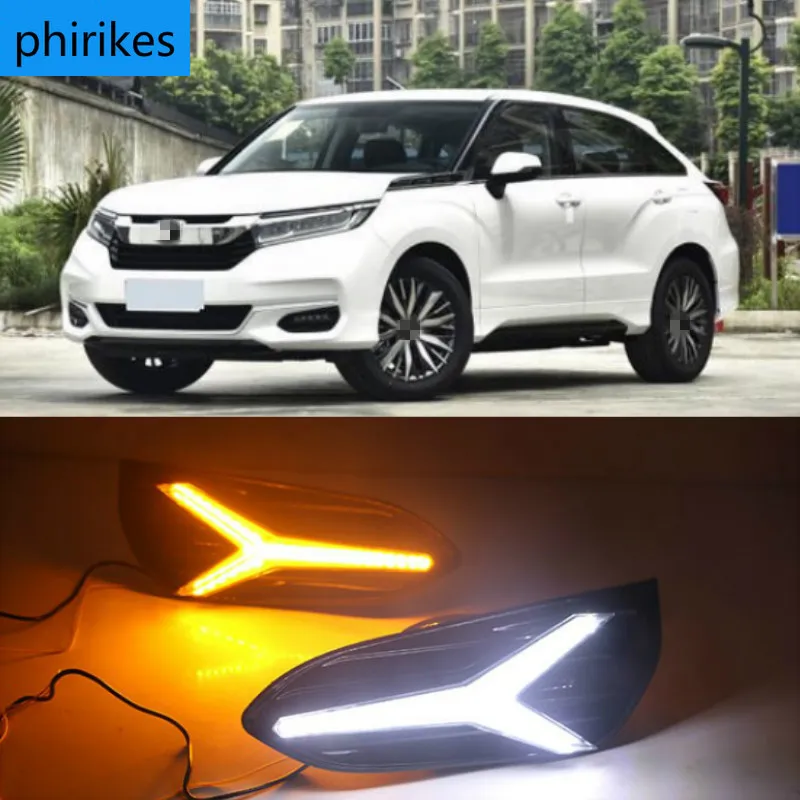 

1 комплект для Honda AVANCIER 2020 DRL дневные ходовые огни дневной свет 12 В ABS противотуманная фара с желтым поворотным сигналом