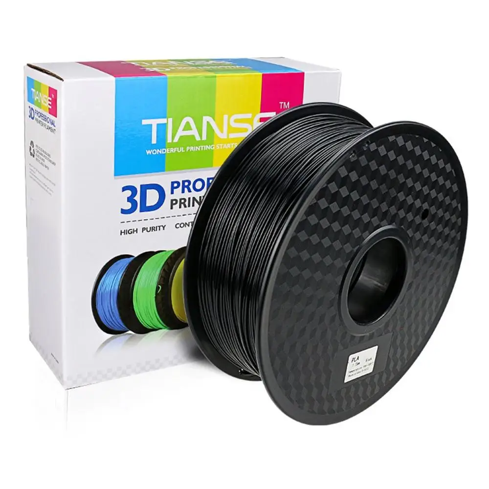 Черный TIANSE 3D поставки PLA 1,75 мм 3d принтер Материал s линии печати 3D материалы для промышленного медицинского образования материал - Цвет: Черный