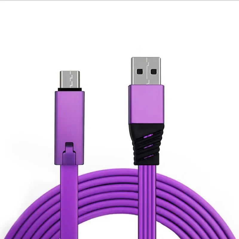 Usb-кабель с возможностью быстрой резки для iPhone X 11 Pro samsung Xiaomi huawei htc LG zte Moto - Цвет: Purple Cable