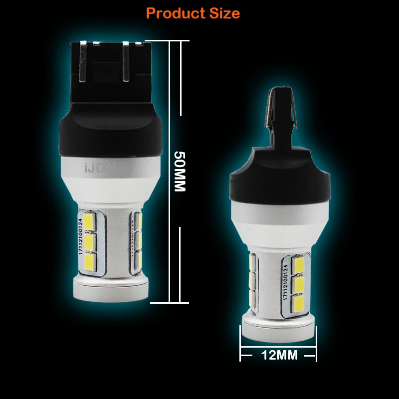 IJDM    LED , ſ   ڹ  DC12-24V, T20, 7440, W21W, 7441, 7443, 7444, W21, 5W, 2 