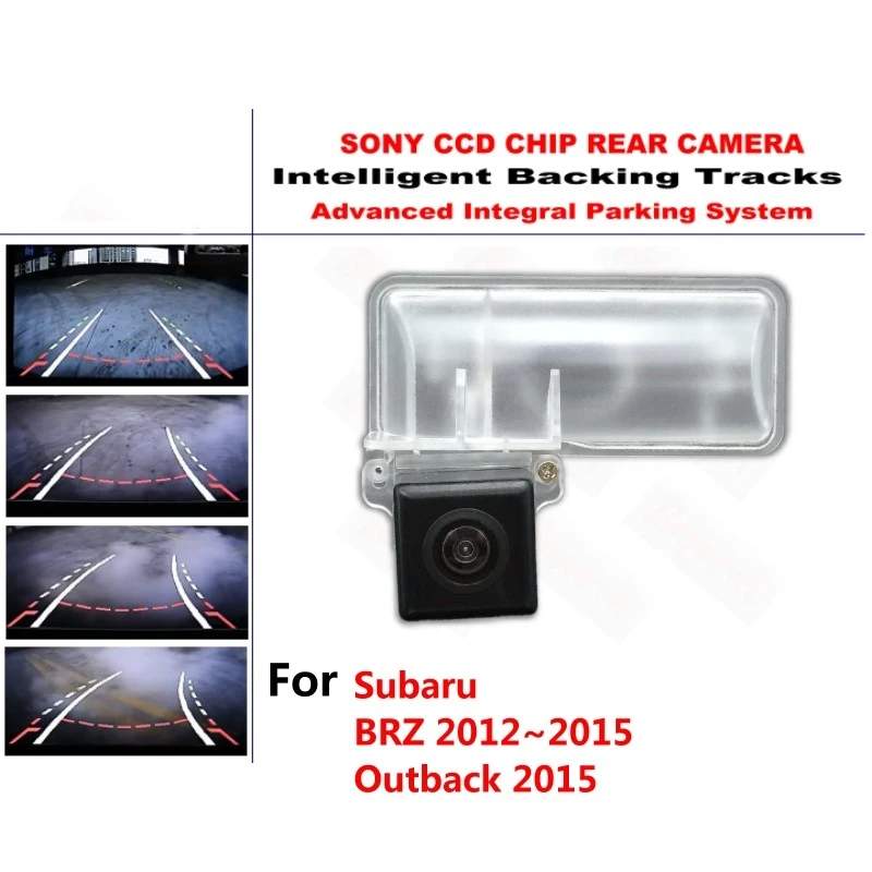 Для Subaru BRZ 2012~ Outback CCD интеллектуальные динамические треки заднего вида обратный резервный траектория камера водонепроницаемый