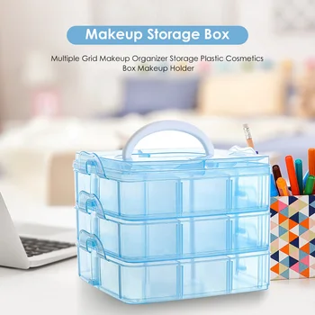 

3 Layers Fashion Cosmetic Jewelry Box Holder Make Up Case Makeup Brush Holder Office Sundries Make Up Container Boxes