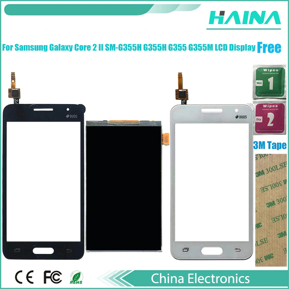 ЖК дисплей 4 5 дюйма для Samsung DUOS Core 2 SM G355H G355M G355 сенсорный экран с цифровым
