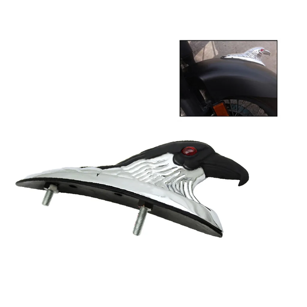 Chrome Black Eagle Head Ornament Statue Motorcycle Bike Front Fender Mudguard for ATV Dirt Bike Frames & Fittings Car Bonnet
