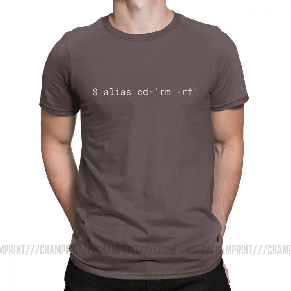 Away с этими каталогов футболки Для мужчин; натуральный хлопок крутая футболка Debian Программирование программист Ubuntu(убунту-операционная система Linux футболки классический - Цвет: Коричневый