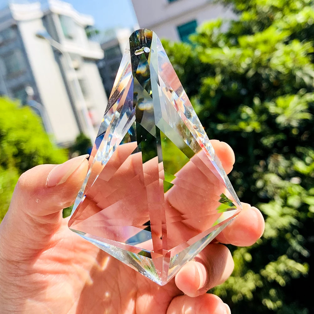 90mm Chandelier Part Crystal Hanging Glass Art Crystal Prism Faceted Rainbow Maker Suncatcher DIY Home Wedding Decor Accessories crystal beads,crystal sun catcher,chandelier crystal drops,crystal beads garlands