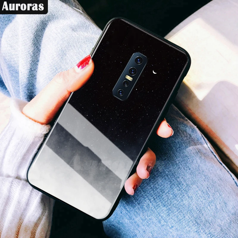 Auroras ЧЕХОЛ ДЛЯ Vivo V17 Pro из закаленного стекла с принтом перьев чехол для телефона VIVO V17 Pro чехол s