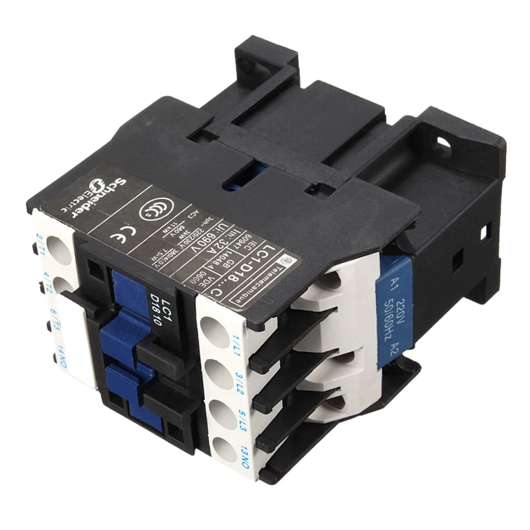 Контактор переменного тока AC220V катушки 18A 3-фазный 1NO 50/60Hz двигатель реле стартера LC1 D1810 черный