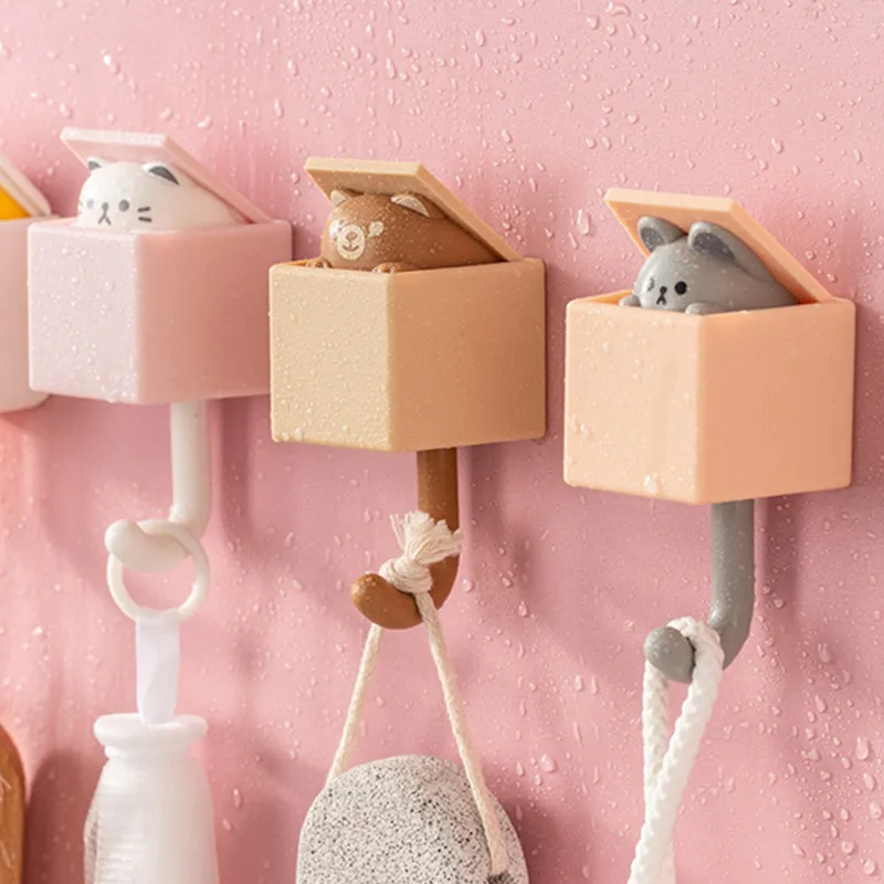 1 шт. креативный крючок в виде кошки Симпатичные бесшовные вешалки для двери