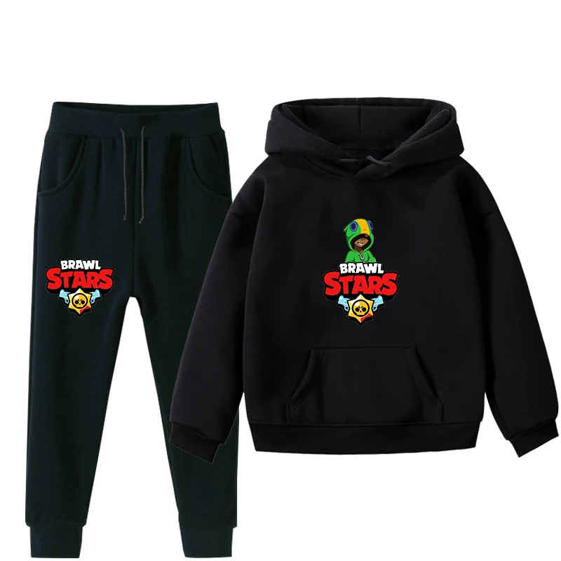 

New Winter Suit Brawl Stars Print Baby Boys Girls Clothing Sets Sport Suits Toddler Sweater Thick Long Pants 2 Pieces Clothes