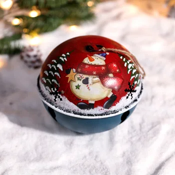 

Christmas Jingle Bells Cartoon Santa Paint Bell Christmas Tree Hanging Ornaments Cascabeles Manualidades Christmas Bells Pendant