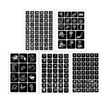 

5pcs Tattoo Template Semipermanent Waterproof Decorative Safe Sexy Tattoo Sticker Pastes for Arm Body Hand