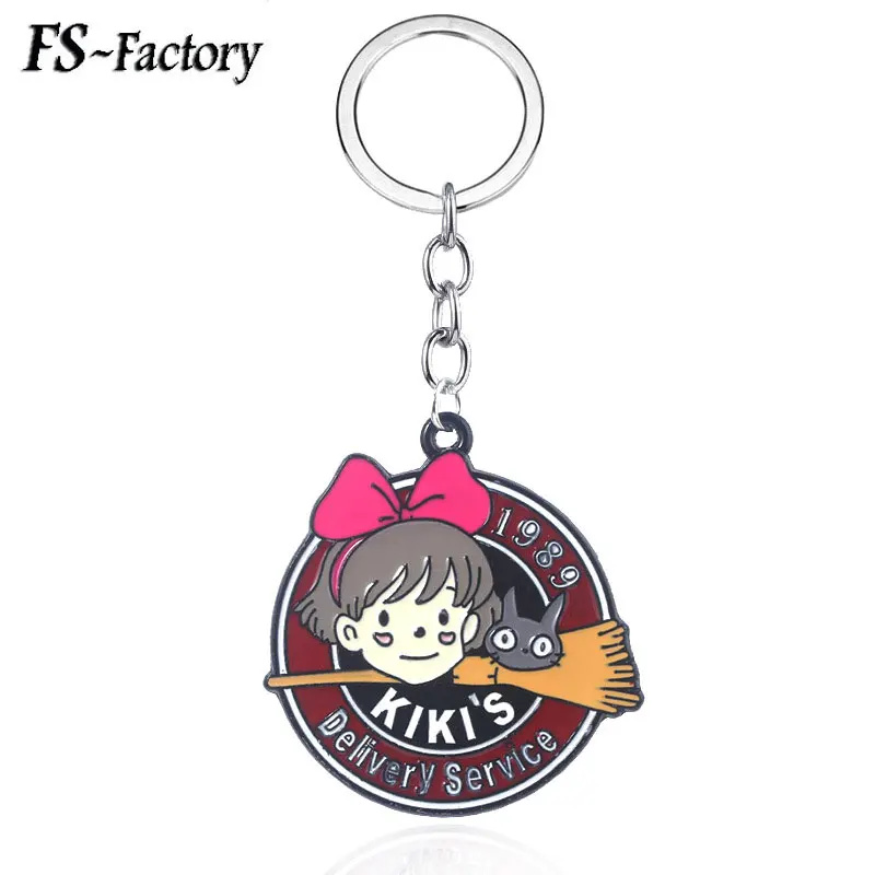 

Japanese Kiki's Delivery Service Keychain Hayao Miyazaki Cute Cartoon Kiki Figure Key Chain 1989 Logo Fans Souvenir Gift