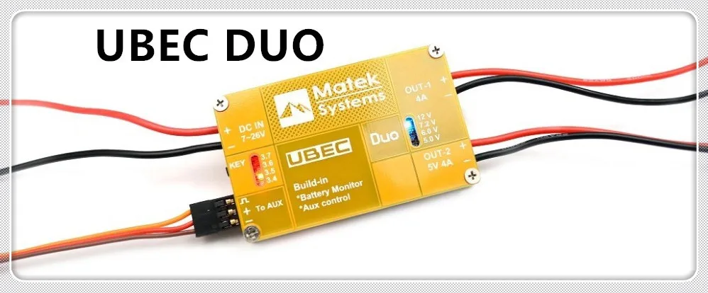 Matek System UBEC DUO 4A/5~12V& 4A/5V For RC Quadcopter RC Airplane RC Multicopter UBEC Power Model