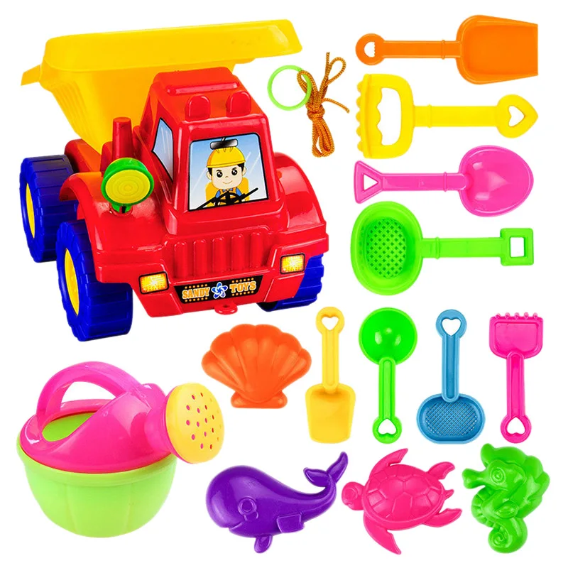 

14Pcs / Set Summer Children'S Beach Toys Children'S Beach Toys Set Atv, Kettle, Shovel And Other Toy Sets