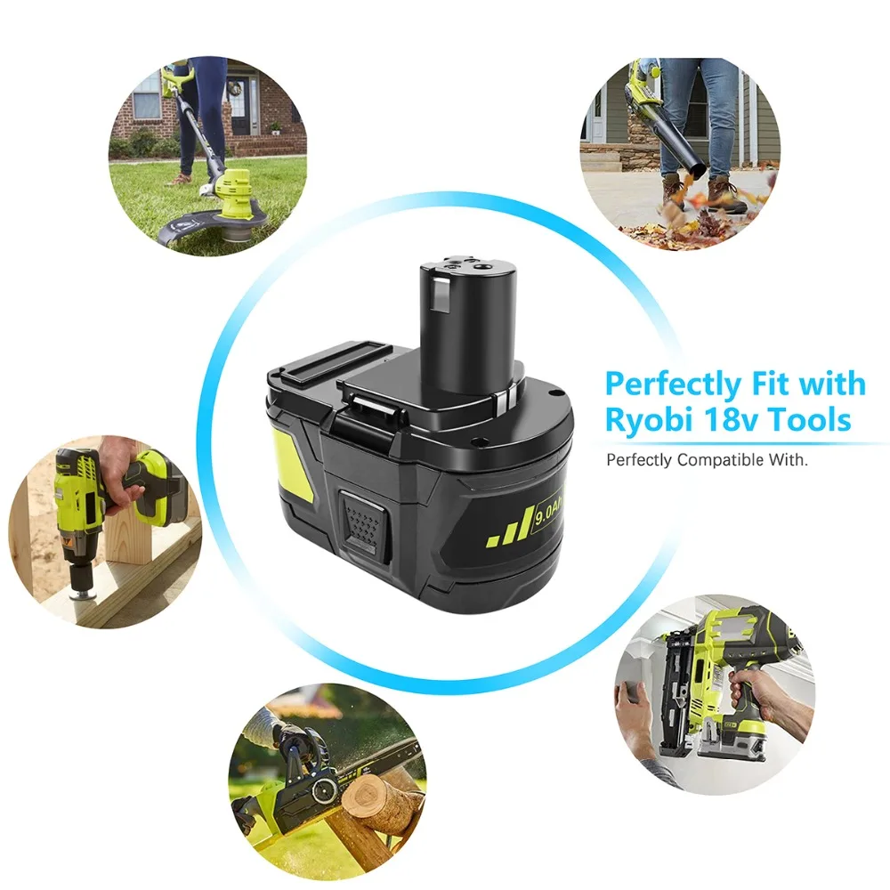 Замена турпоу RB18L40 P107 P104 P108 BIW180 для Ryobi 9000 мАч 18 в P108 литий-ионная аккумуляторная батарея для электроинструмента