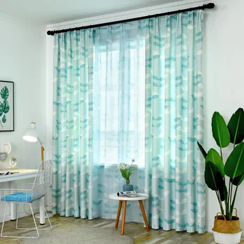 

Nordic Simple Modern Large Leaf Shading Curtains for Living Dining Room Bedroom.