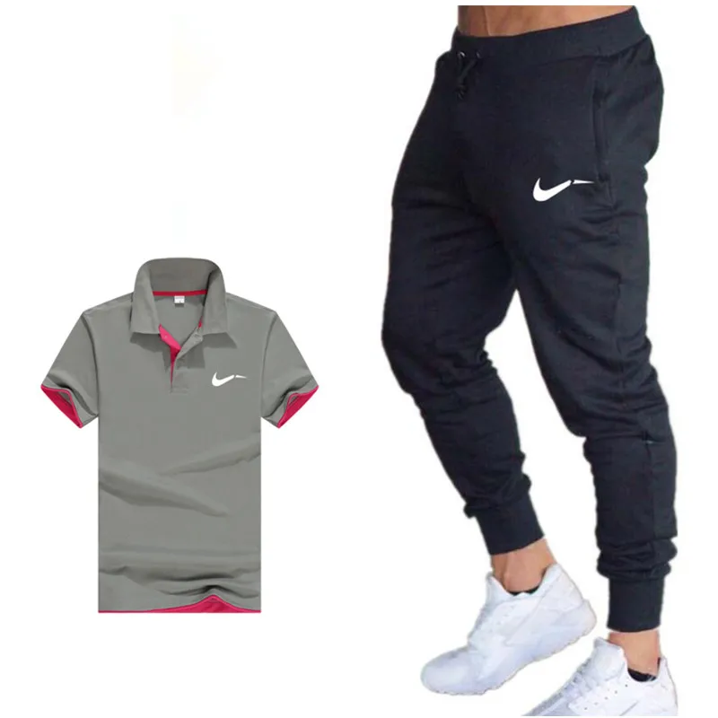 Новая летняя версия корейского тренда поло из двух частей мужской спортивной одежды мужской повседневный спортивный костюм