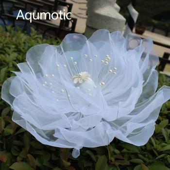 

Aqumotic Large 3d Flower Wall Decor Art Decorations 1pc Manual Pearl Wedding Ceremony Shop Window Wire Mesh Lace Gauze Crafts