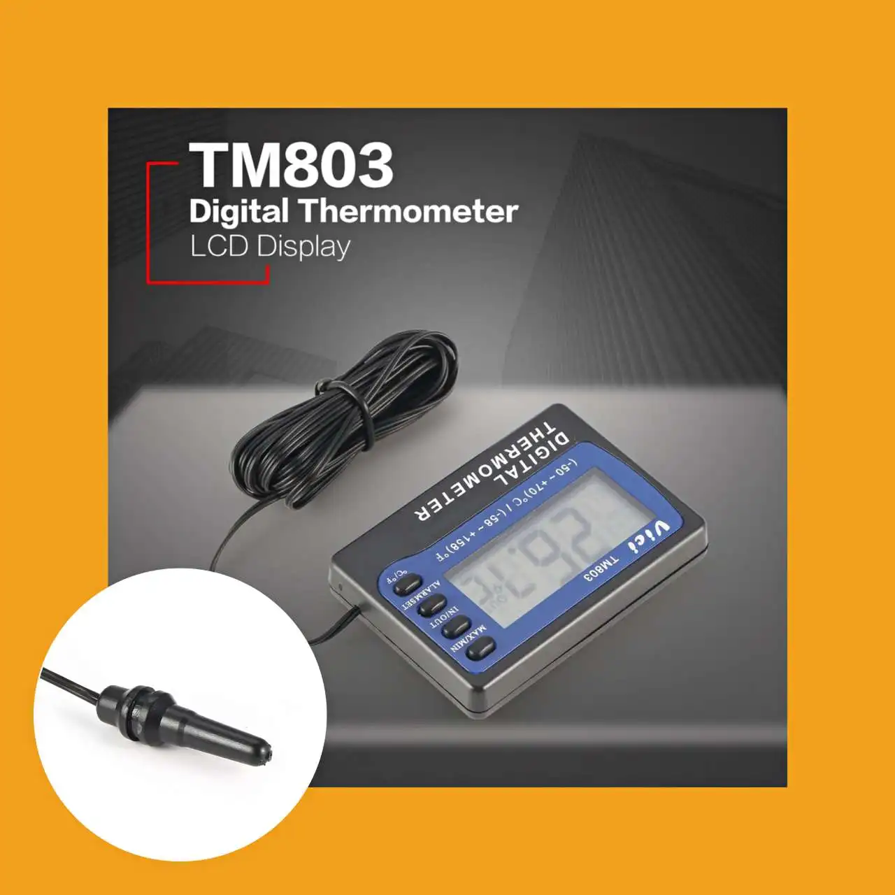 Термометр TM803 с цифровым ЖК-дисплеем измеритель температуры в холодильнике