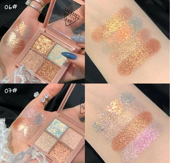 

4 Color Glitter Eyeshadow Pallete Shimmer Matte EyeShadow Palette Metallic Shine Diamond Makeup Palette Pigmented Nude Cosmetic