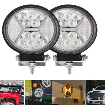 

4 Inch Round Work Light Spot Flood Driving Headlight Fog Lamp SUV 6000K 3030 Chip 6000k Bright Light Auto Fog Lights