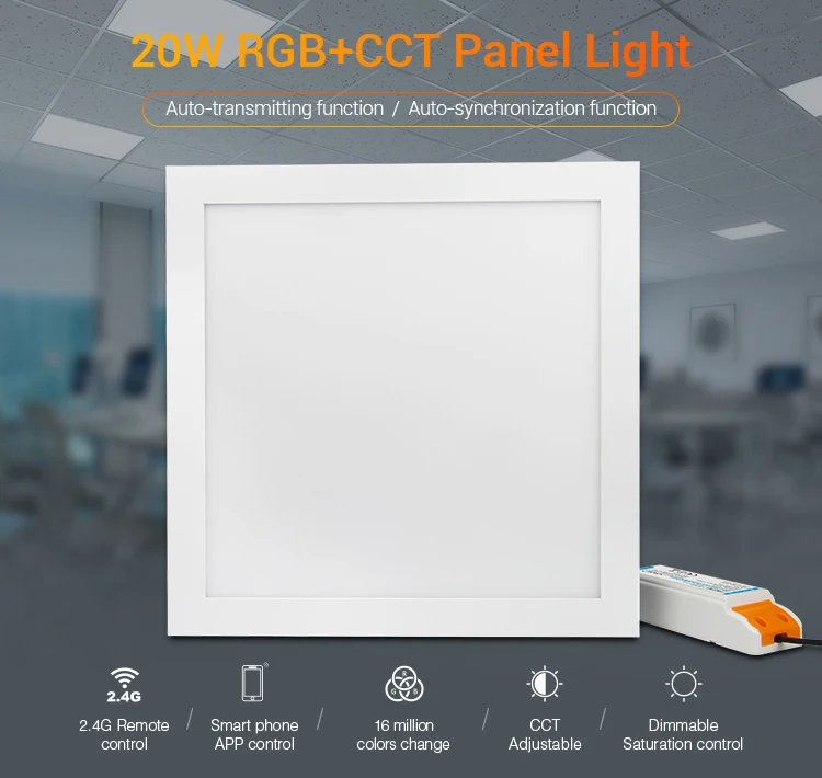2 шт. MiBOXER 20 Вт RGB+ CCT панельный светильник AC100~ 240 В цветовая температура 2700~ 6500K can alexa/Google Assistant Voice/2,4G пульт дистанционного управления