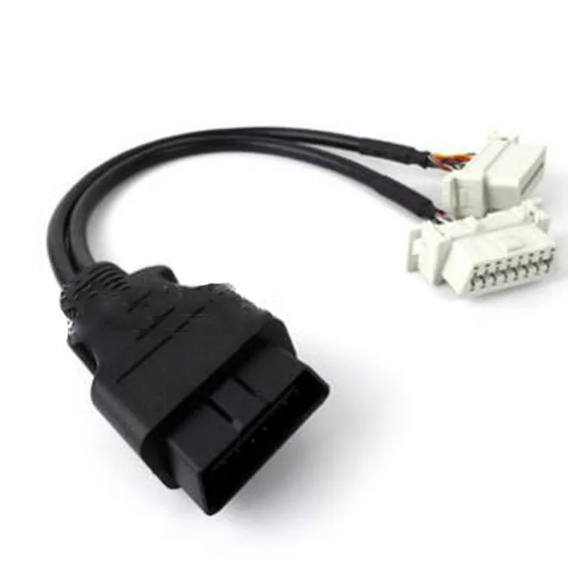 Новый разветвитель OBDII16 Pin OBD2 штекер гнездо белый Y разъем Удлинительный кабель
