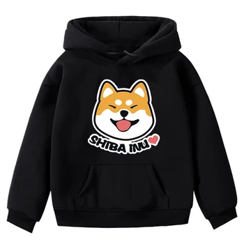 

New Kids Hoodies Print Cute Shiba Inu Boy Girl Baby Sweatshirt Winter Thicked Long Sleeve Outwear Hoodies Children's Sweatshirts
