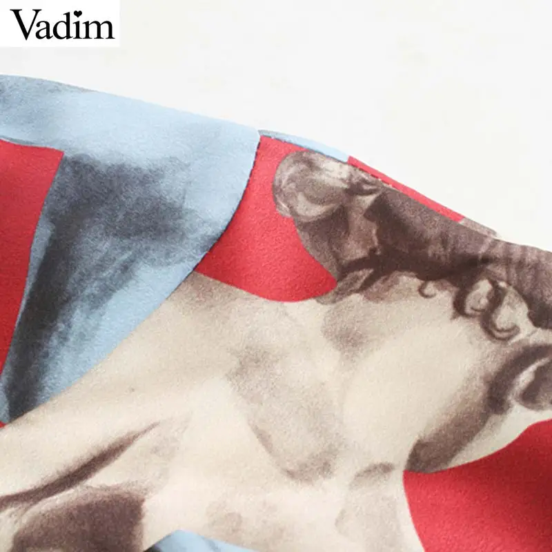 Женское элегантное платье vadim печати миди платье галстук-бабочка, воротником и поясом, длинные рукава Женская обувь в деловом стиле; Стильные повседневные ботинки до середины икры для женщин QC896